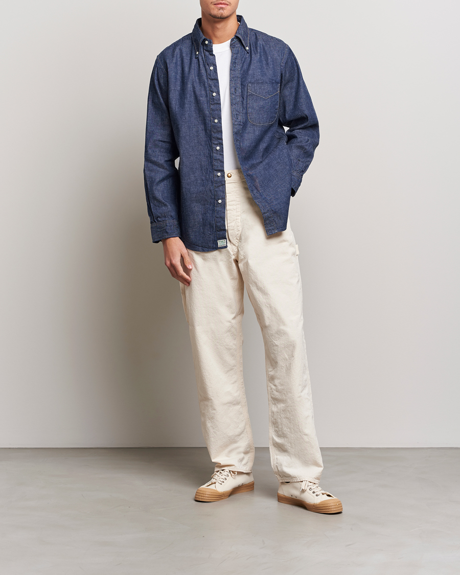 Herr | Skjortor | orSlow | Denim Button Down Shirt One Wash