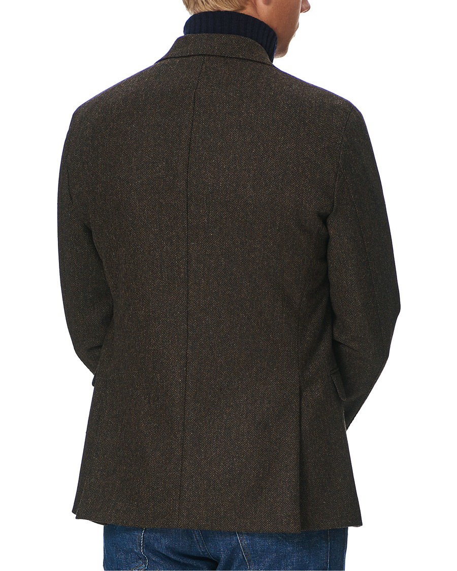 Herr | Kavajer | Oscar Jacobson | Fogerty Moon Herringbone Tweed Blazer Brown