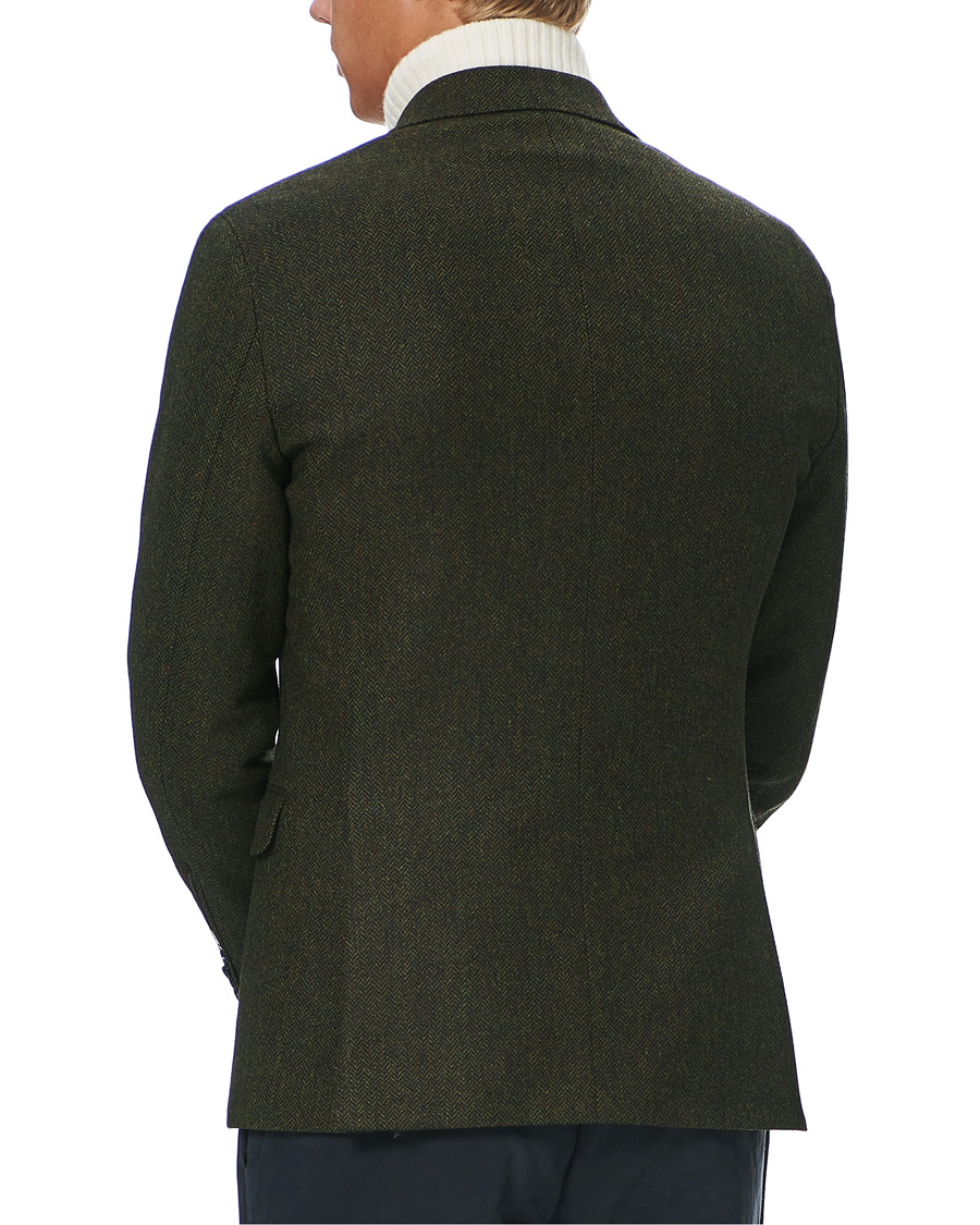 Herr | Kavajer | Oscar Jacobson | Fogerty Moon Herringbone Tweed Blazer Green
