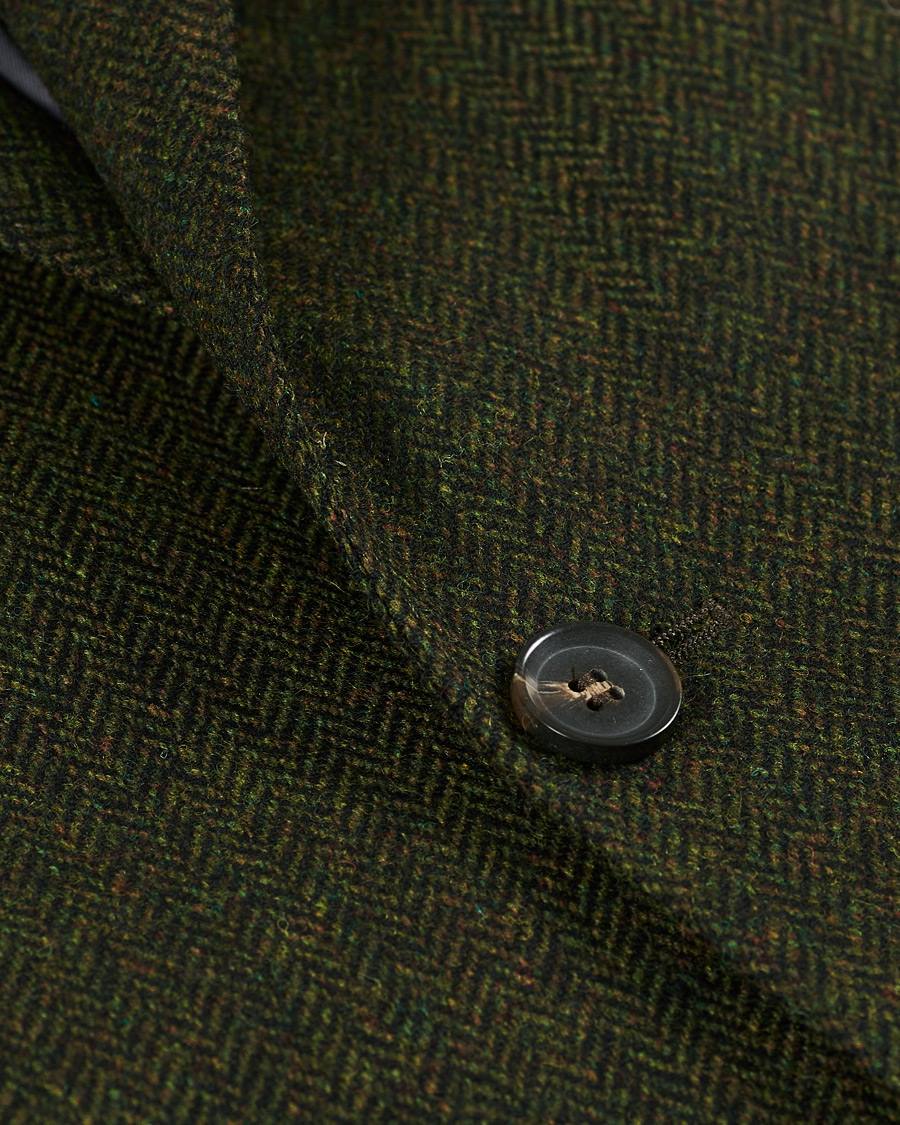 Herr | Kavajer | Oscar Jacobson | Fogerty Moon Herringbone Tweed Blazer Green