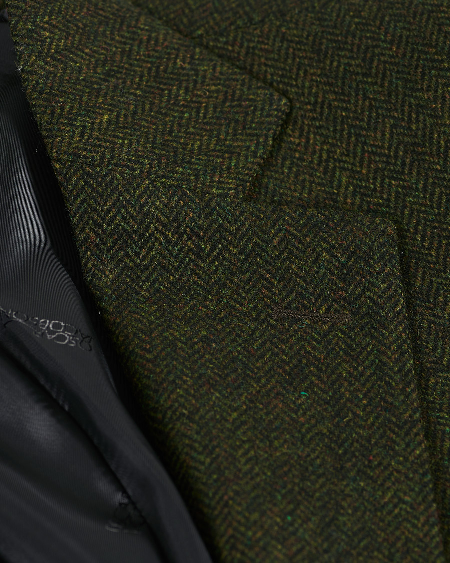 Herr | Kavajer | Oscar Jacobson | Fogerty Moon Herringbone Tweed Blazer Green