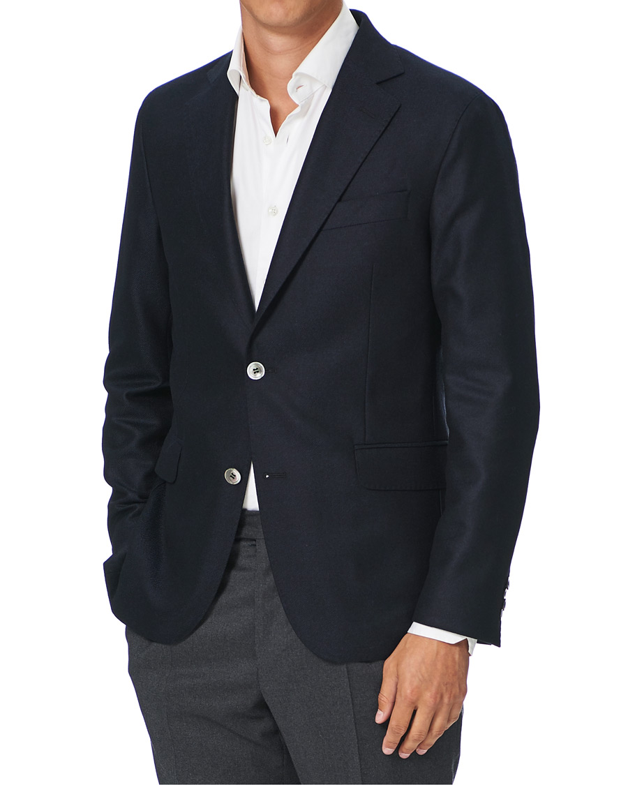 Herr | Kavajer | Oscar Jacobson | Ferry Loro Piana Wool/Cashmere Blazer Navy