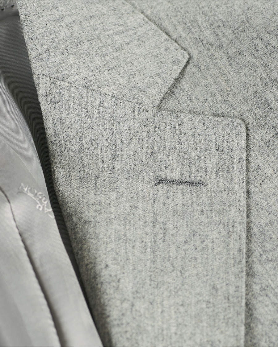 Herr | Kavajer | Oscar Jacobson | Ego Wool Flannel Blazer Light Grey