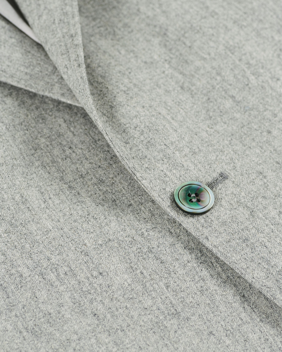 Herr | Kavajer | Oscar Jacobson | Ego Wool Flannel Blazer Light Grey