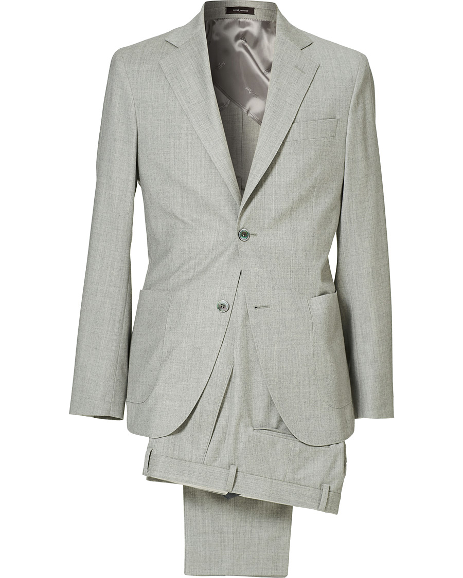 Herr | Kostymer | Oscar Jacobson | Egel Wool/Silk Patch Pocket Suit Light Grey
