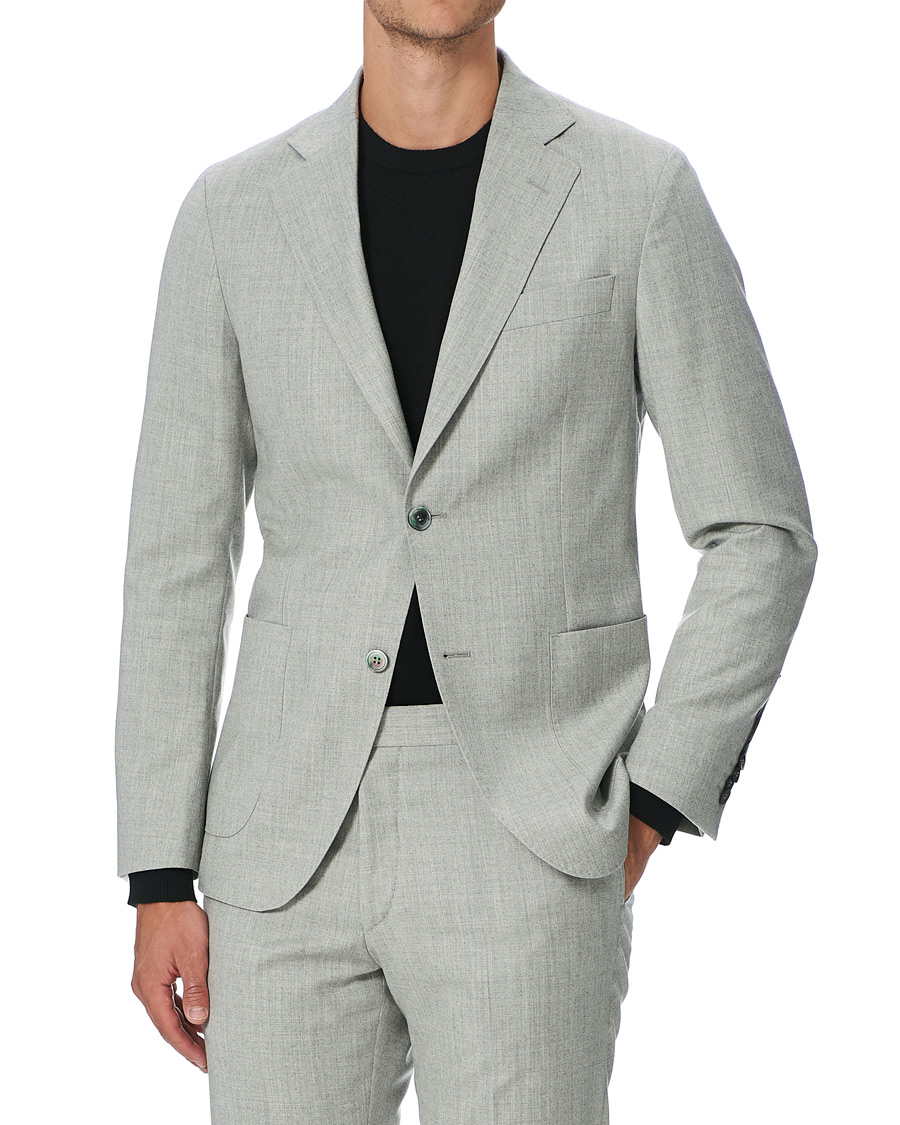 Herr | Kostymer | Oscar Jacobson | Egel Wool/Silk Patch Pocket Suit Light Grey