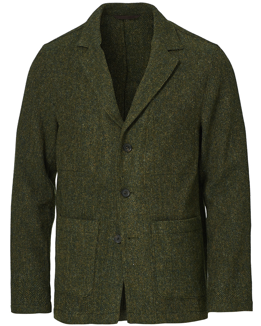Herr | Jackor | Oscar Jacobson | Hector Moon Wool/Cotton Shirt Jacket Green