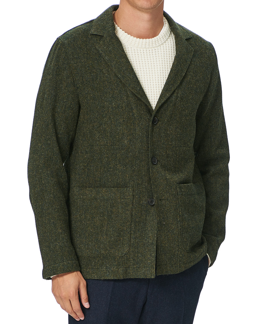 Herr | Jackor | Oscar Jacobson | Hector Moon Wool/Cotton Shirt Jacket Green