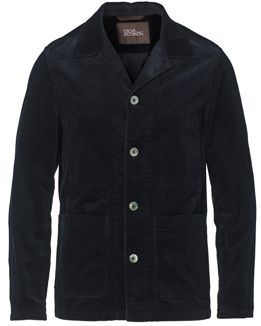 Herr | Jackor | Oscar Jacobson | Hampus Corduroy Shirt Jacket Navy