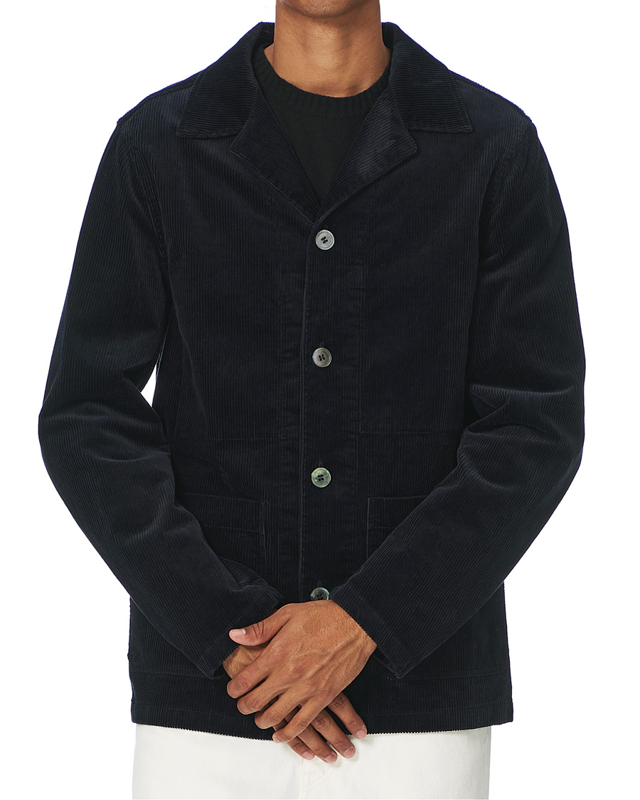 Herr | Jackor | Oscar Jacobson | Hampus Corduroy Shirt Jacket Navy