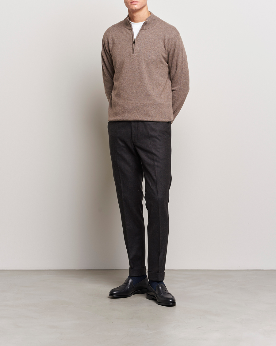 Herr |  | Oscar Jacobson | Denz Turn Up Flannel Trousers Brown