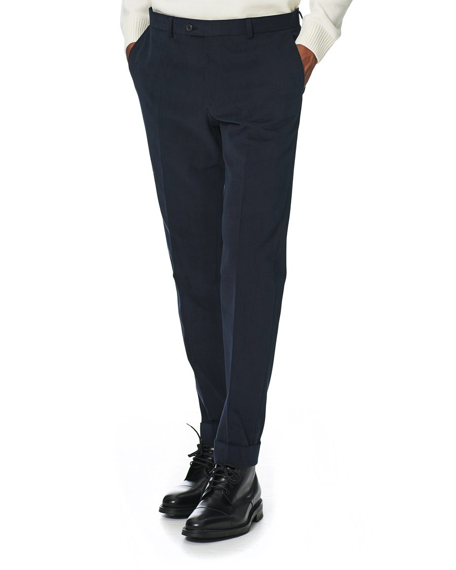 Herr | Byxor | Oscar Jacobson | Denz Turn Up Chinos Navy