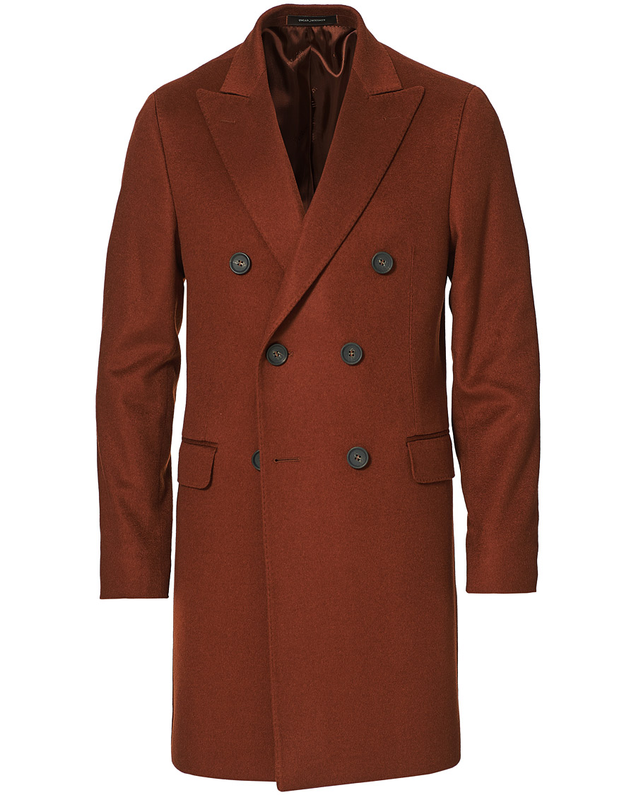 Herr | Jackor | Oscar Jacobson | Sebastian Double Breasted Cashmere Coat Camel