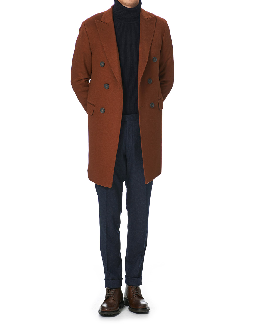 Herr | Jackor | Oscar Jacobson | Sebastian Double Breasted Cashmere Coat Camel