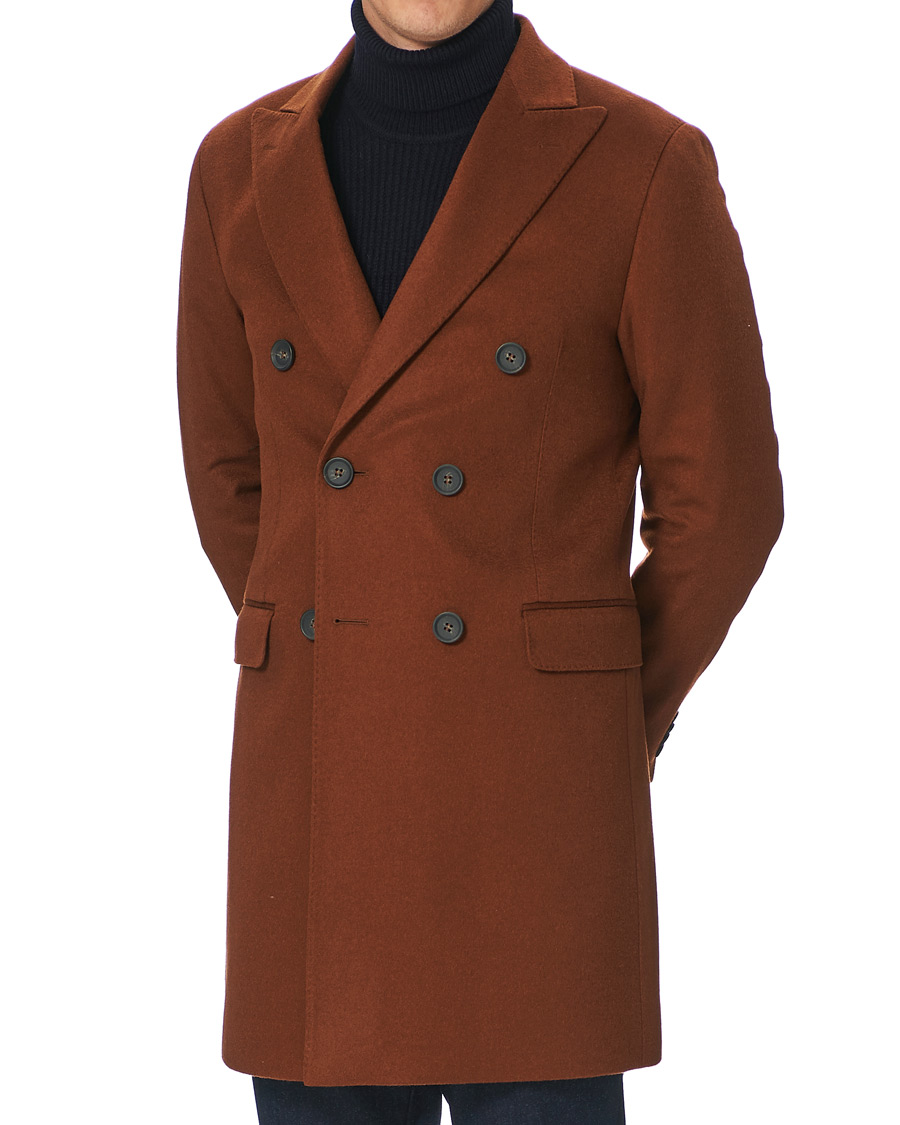 Herr | Jackor | Oscar Jacobson | Sebastian Double Breasted Cashmere Coat Camel