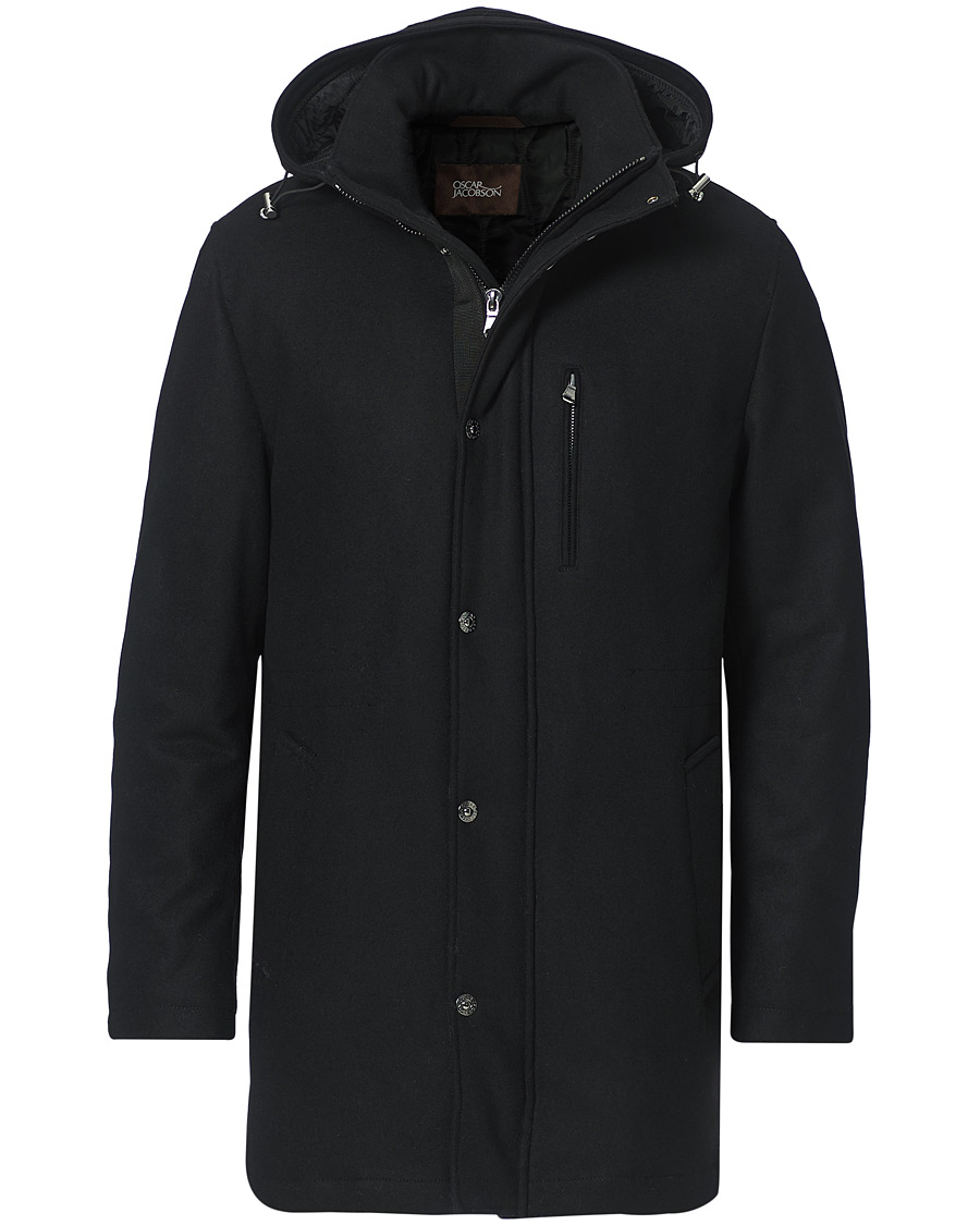 Herr | Jackor | Oscar Jacobson | Dammond Padded Wool Parka Black