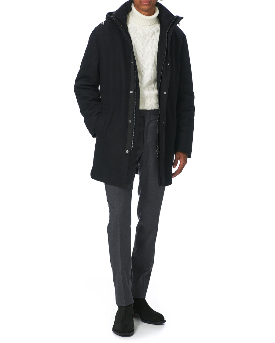 Herr | Jackor | Oscar Jacobson | Dammond Padded Wool Parka Black