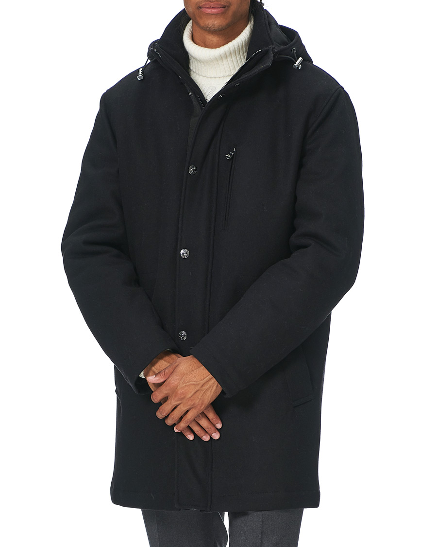 Herr | Jackor | Oscar Jacobson | Dammond Padded Wool Parka Black