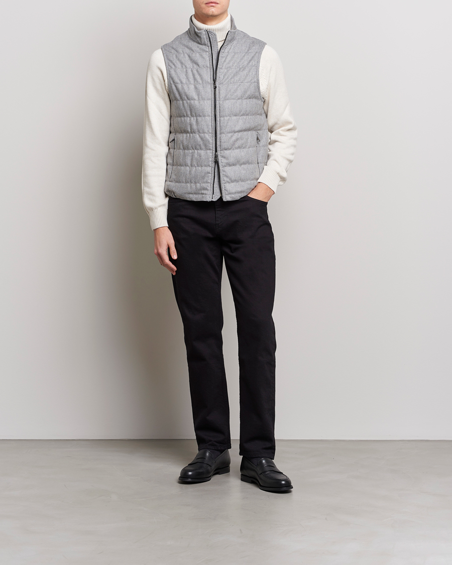 Herr | Jackor | Oscar Jacobson | Liner EVO Flannel Waistcoat Light Grey