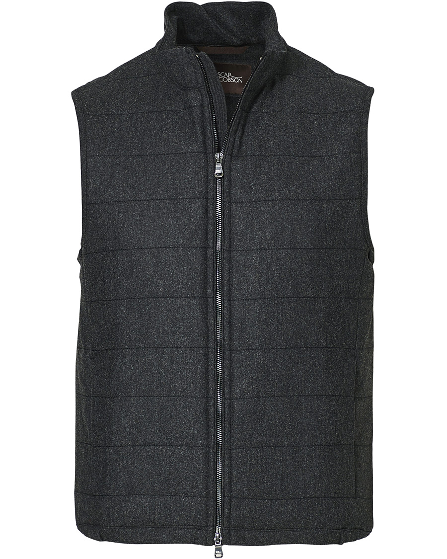 Herr | Jackor | Oscar Jacobson | Liner EVO Flannel Waistcoat Charcoal