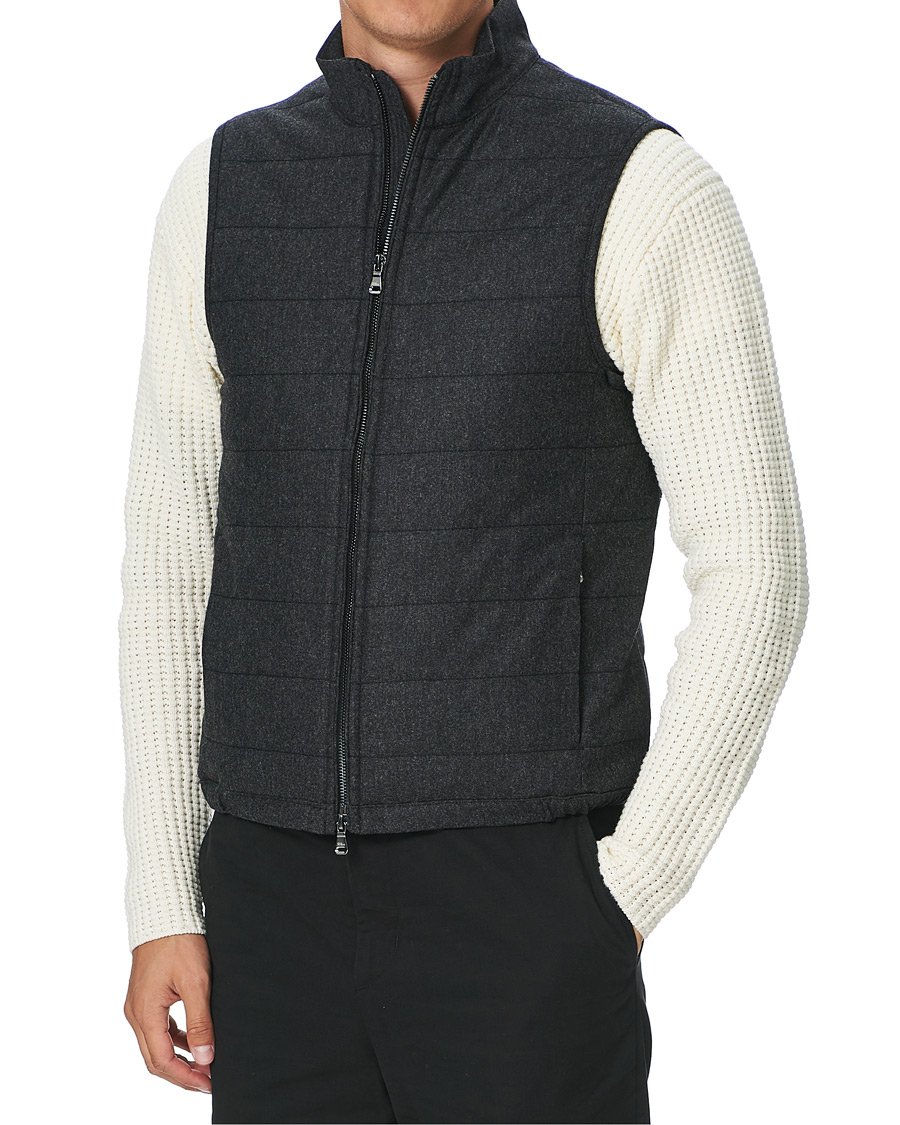 Herr | Jackor | Oscar Jacobson | Liner EVO Flannel Waistcoat Charcoal