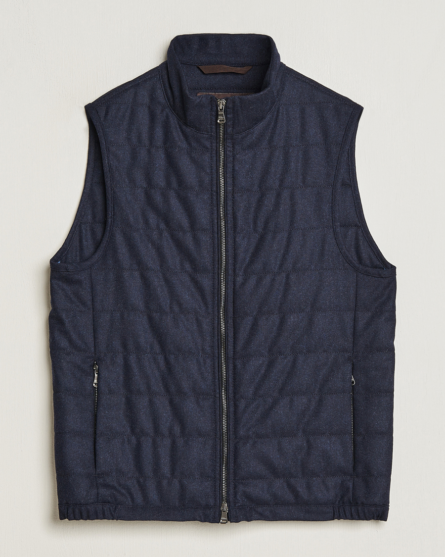 Herr | Jackor | Oscar Jacobson | Liner EVO Flannel Waistcoat Navy