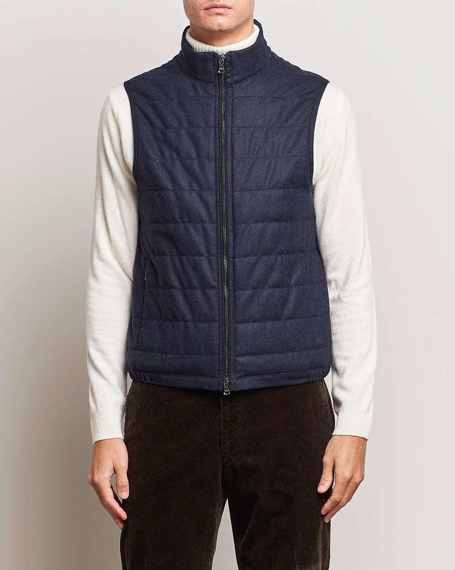Herr | Jackor | Oscar Jacobson | Liner EVO Flannel Waistcoat Navy