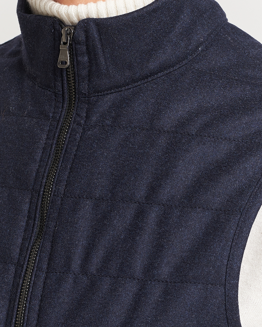 Herr | Jackor | Oscar Jacobson | Liner EVO Flannel Waistcoat Navy
