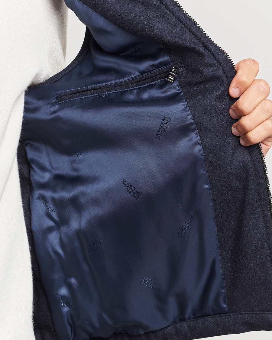 Herr | Jackor | Oscar Jacobson | Liner EVO Flannel Waistcoat Navy
