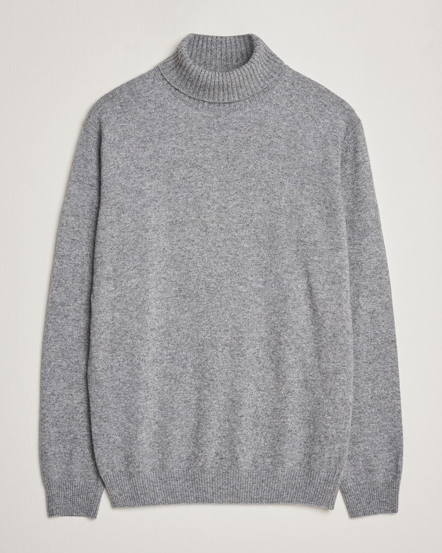 Herr | Tröjor | Oscar Jacobson | Salim Wool/Cashmere Rollneck Light Grey