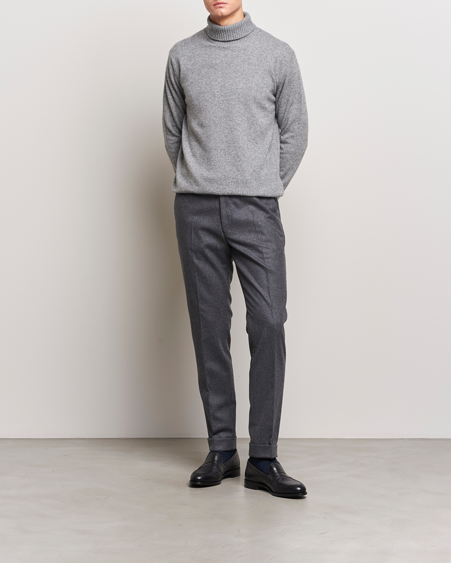 Herr | Tröjor | Oscar Jacobson | Salim Wool/Cashmere Rollneck Light Grey