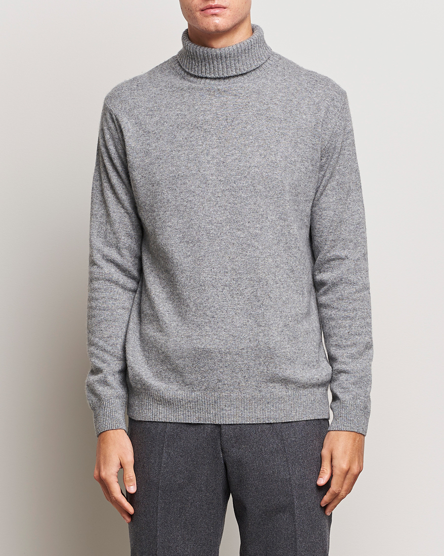 Herr | Tröjor | Oscar Jacobson | Salim Wool/Cashmere Rollneck Light Grey