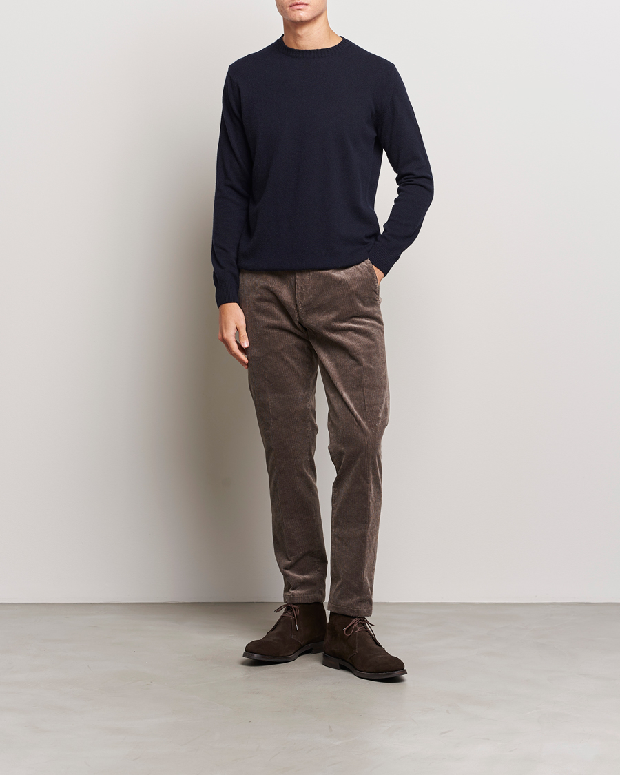 Herr | Tröjor | Oscar Jacobson | Valter Wool/Cashmere Round Neck Navy