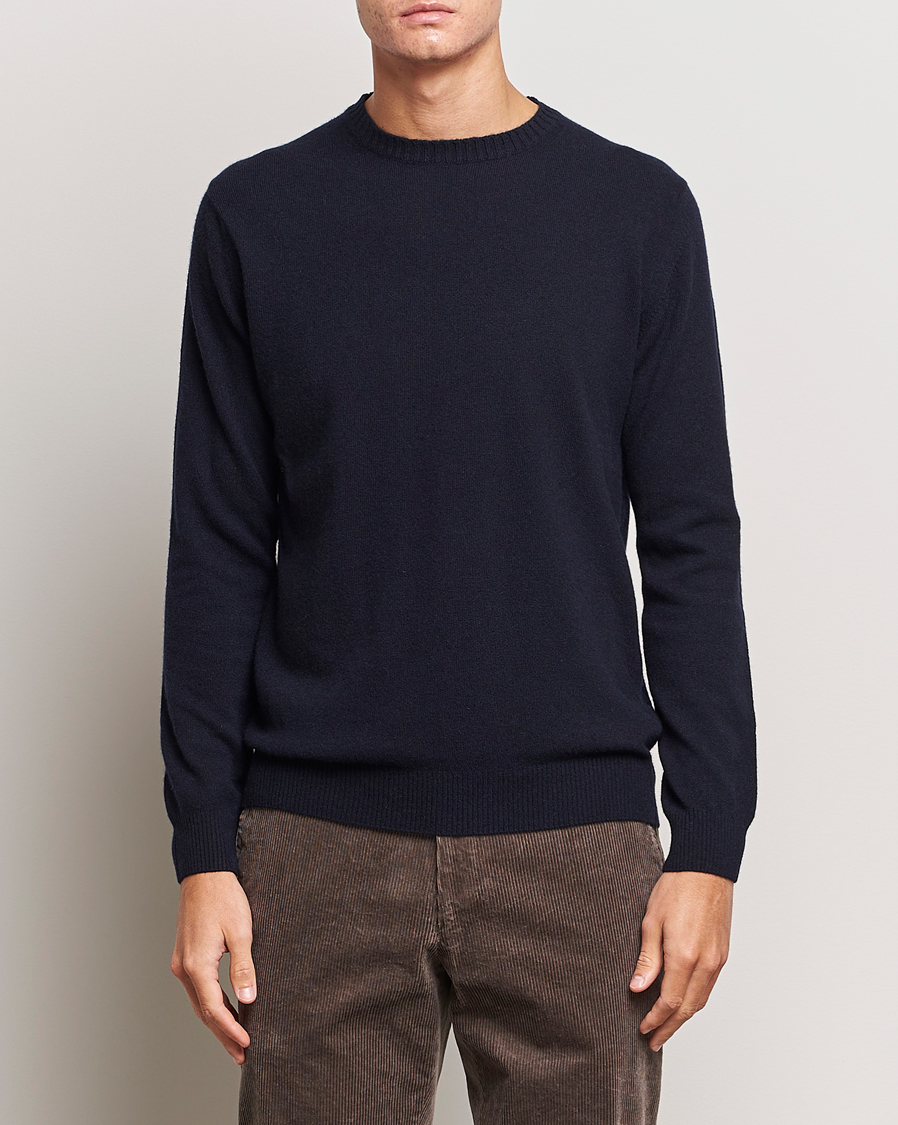 Herr |  | Oscar Jacobson | Valter Wool/Cashmere Round Neck Navy