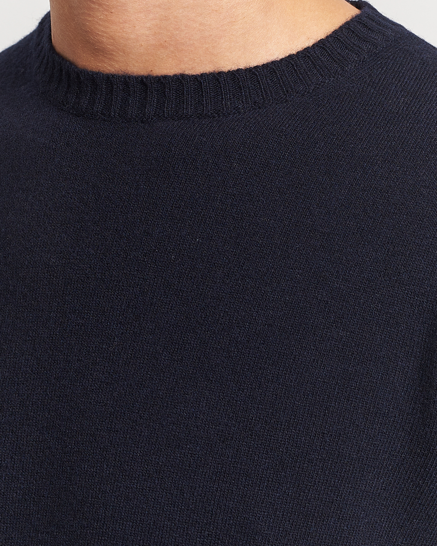Herr | Tröjor | Oscar Jacobson | Valter Wool/Cashmere Round Neck Navy