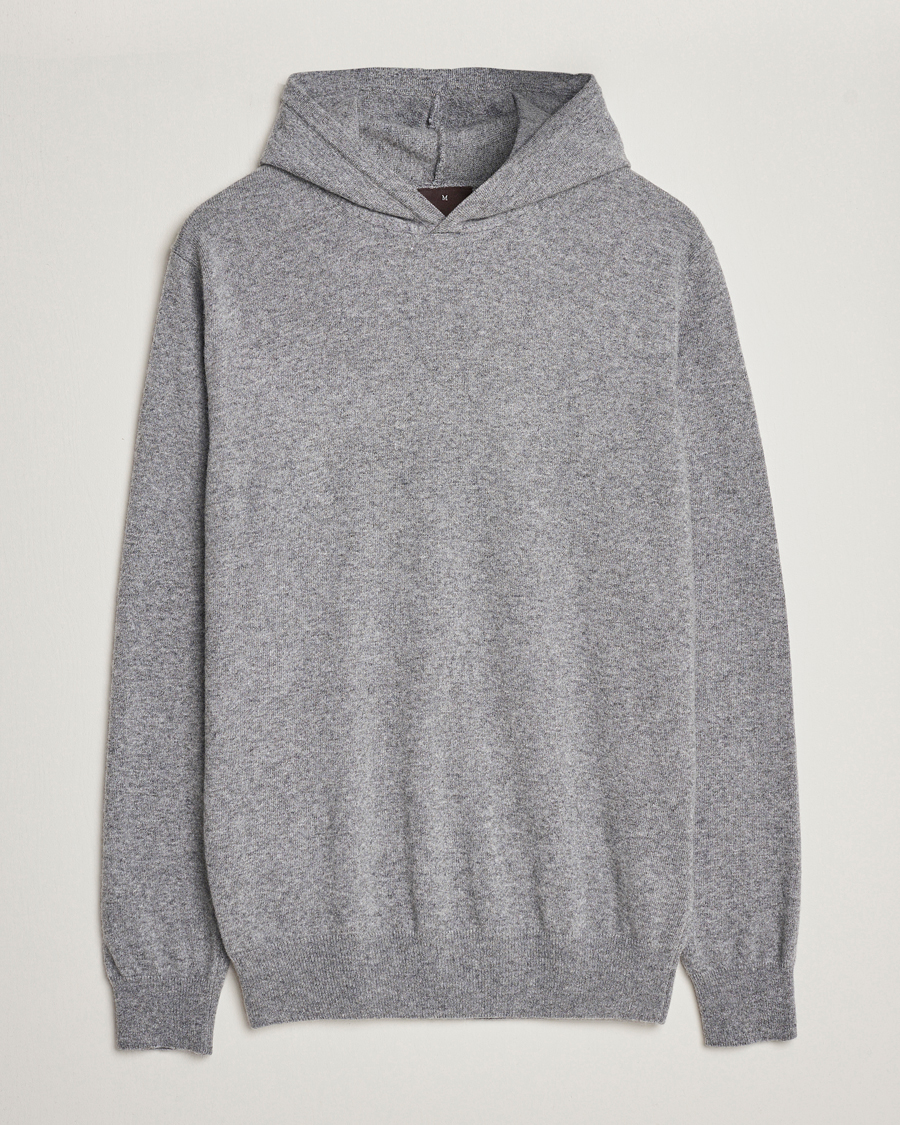 Herr | Tröjor | Oscar Jacobson | Pascal Wool/Cashmere Hoodie Light Grey