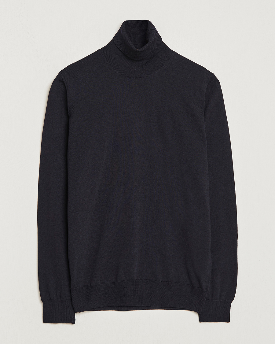 Herr | Tröjor | Oscar Jacobson | Cole Extra Fine Merino Rollneck Navy