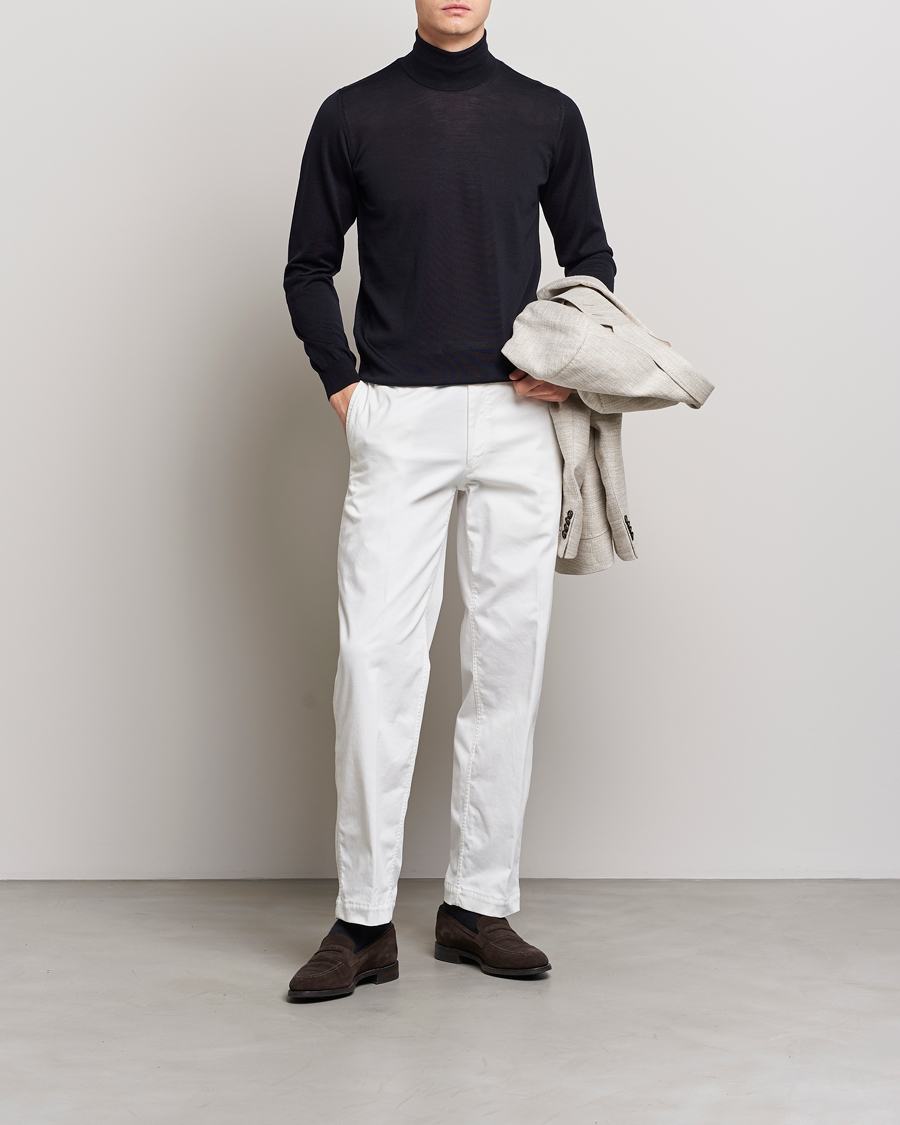 Herr | Tröjor | Oscar Jacobson | Cole Extra Fine Merino Rollneck Navy