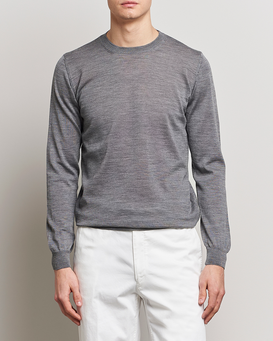 Herr |  | Oscar Jacobson | Custer Extra Fine Merino Crew Neck Grey