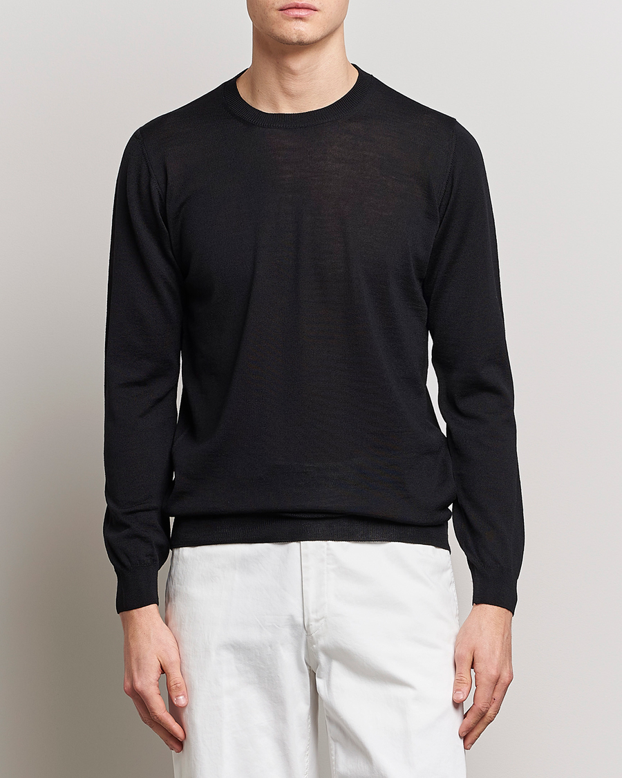 Herr |  | Oscar Jacobson | Custer Extra Fine Merino Crew Neck Black