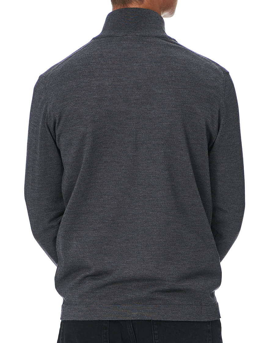 Herr | Tröjor | Oscar Jacobson | Ariel Extra Fine Merino Full Zip Grey