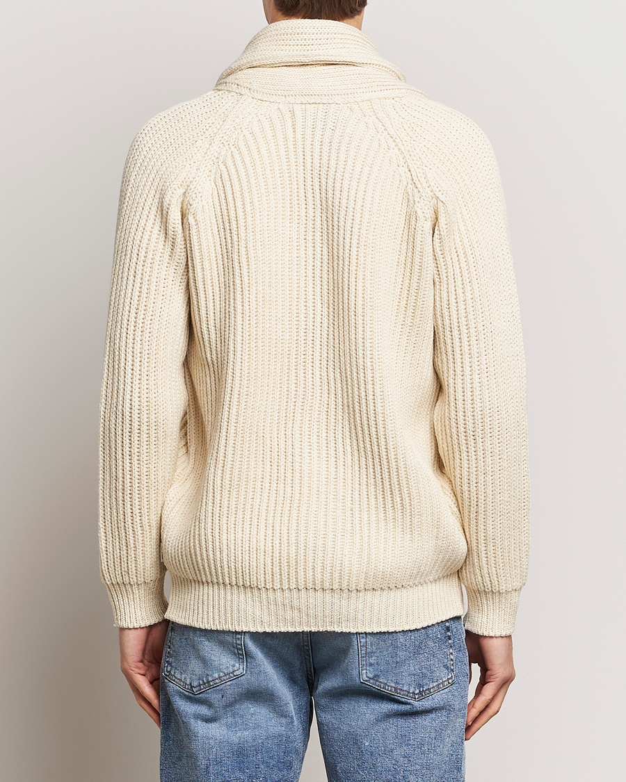 Herr | Tröjor | Peregrine | Wilkinson Ribbed Wool Cardigan Ecru