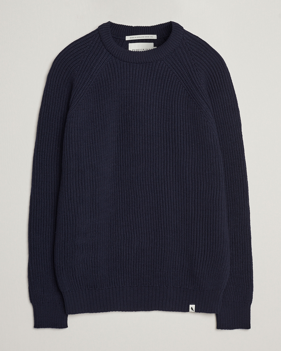 Herr | Tröjor | Peregrine | Ford Knitted Wool Jumper Navy