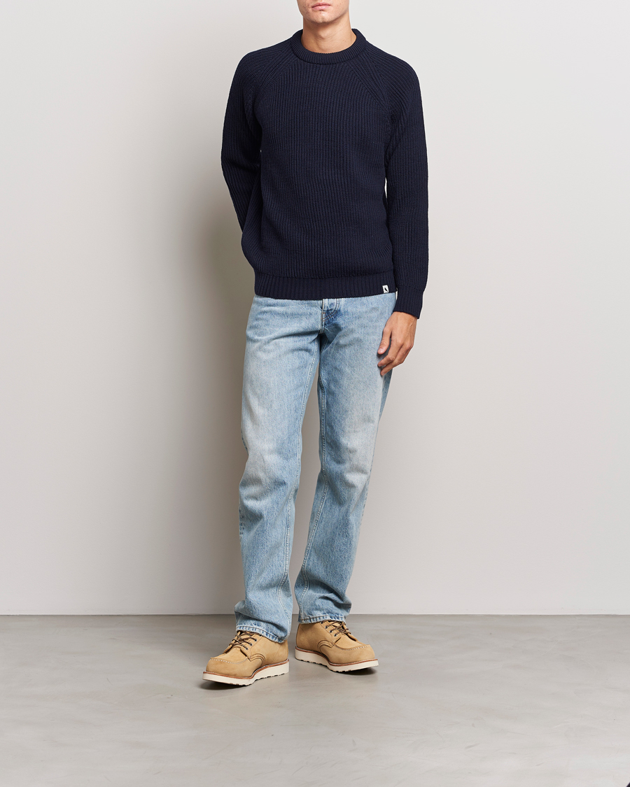 Herr | Tröjor | Peregrine | Ford Knitted Wool Jumper Navy