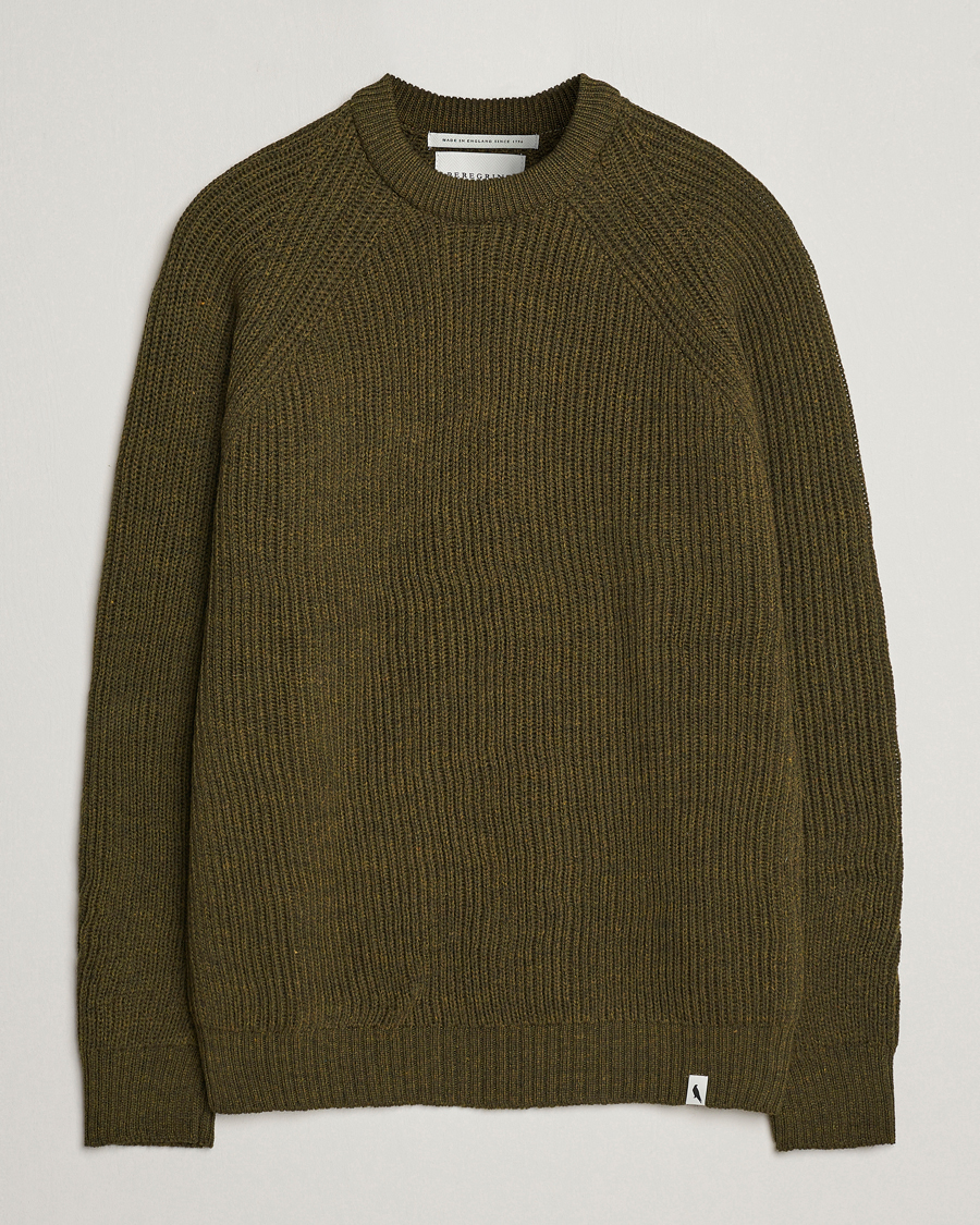 Herr | Tröjor | Peregrine | Ford Knitted Wool Jumper Olive