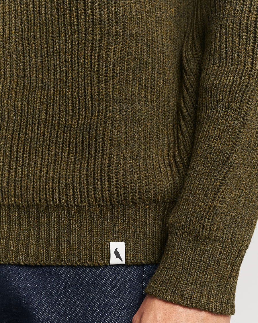 Herr | Tröjor | Peregrine | Ford Knitted Wool Jumper Olive