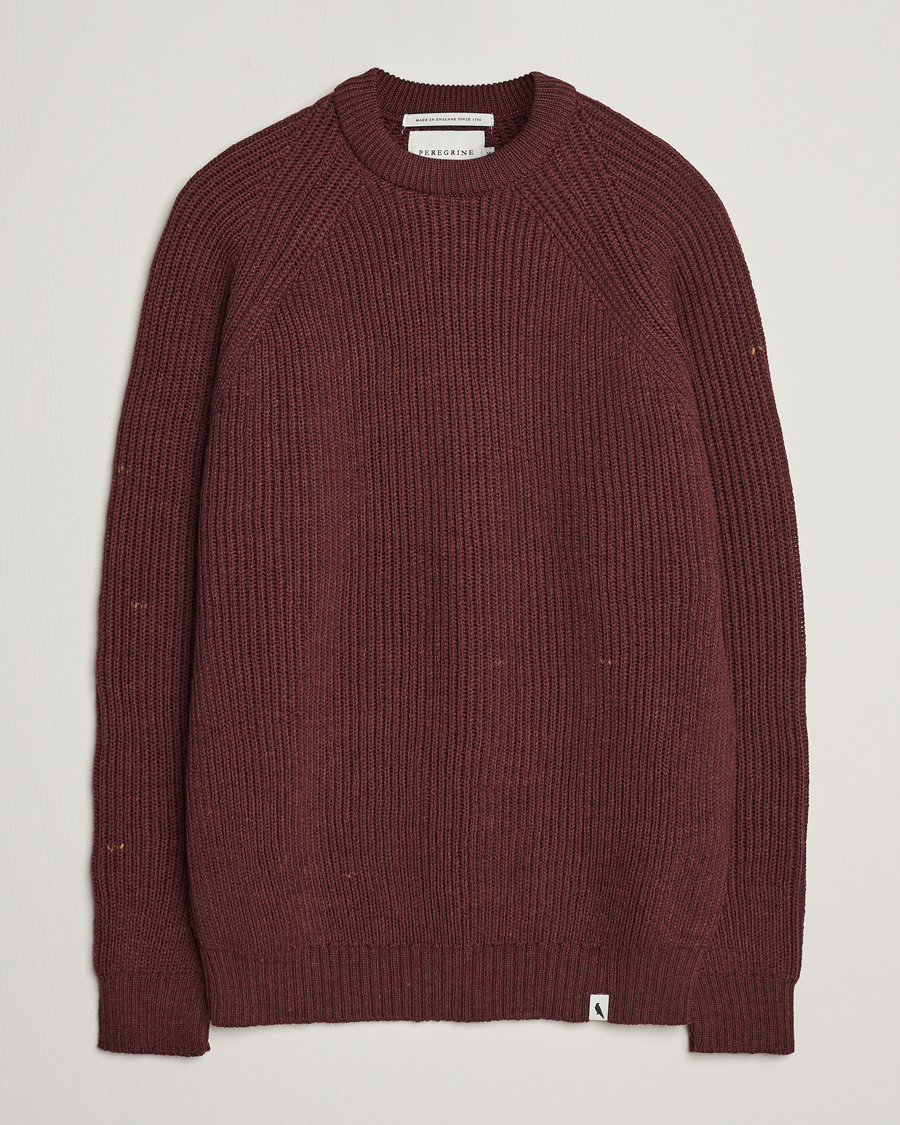 Herr | Tröjor | Peregrine | Ford Knitted Wool Jumper Shiraz