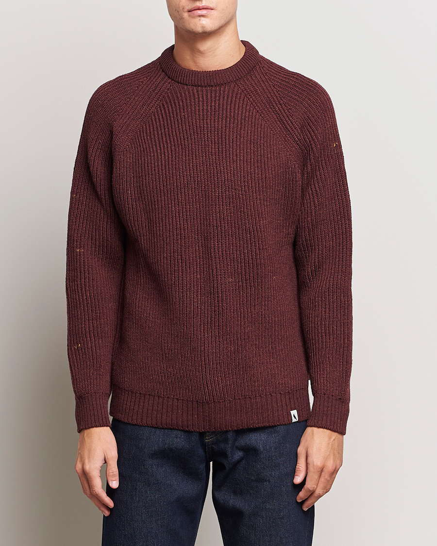 Herr | Tröjor | Peregrine | Ford Knitted Wool Jumper Shiraz