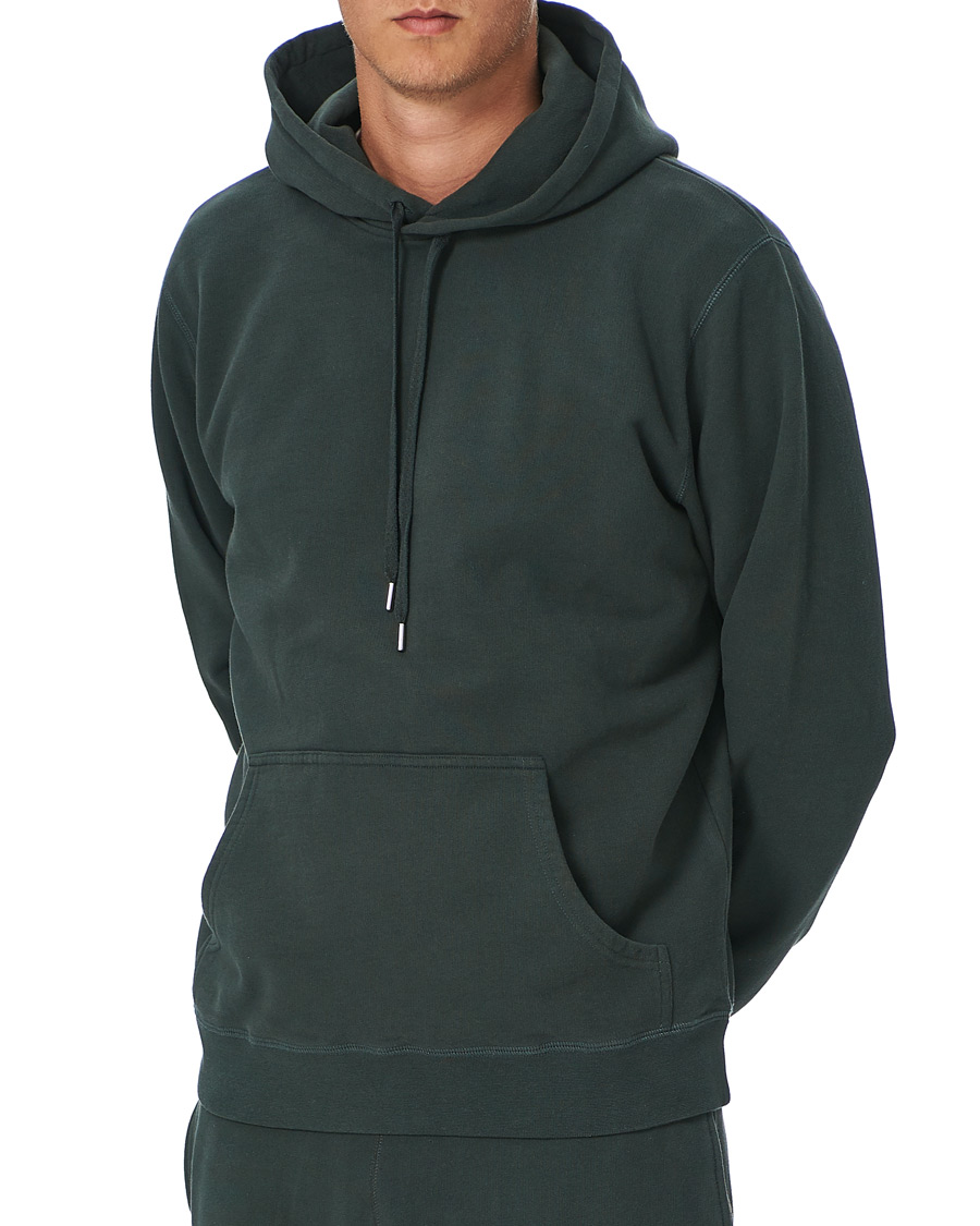 Herr | Tröjor | Sunspel | Loopback Hoodie Forest Green