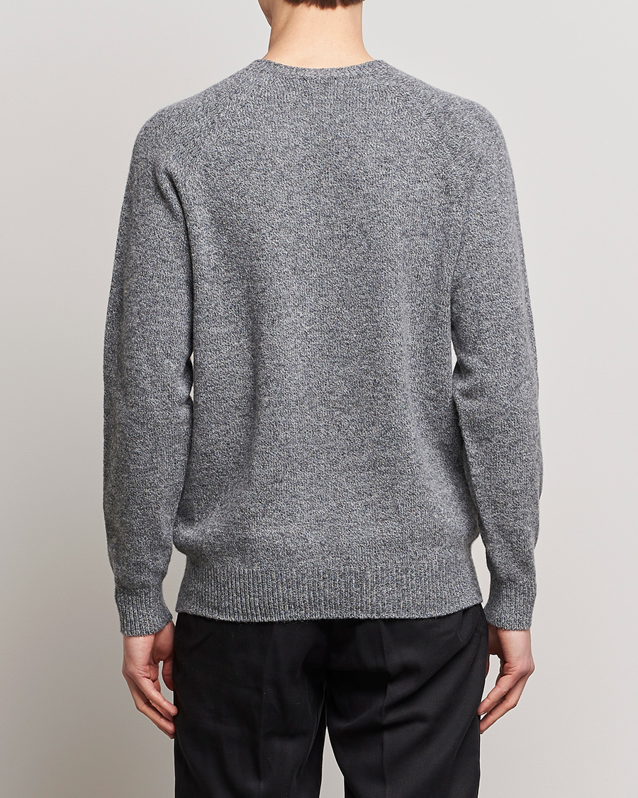 Herr | Tröjor | Sunspel | Lambswool Crew Neck Grey Melange
